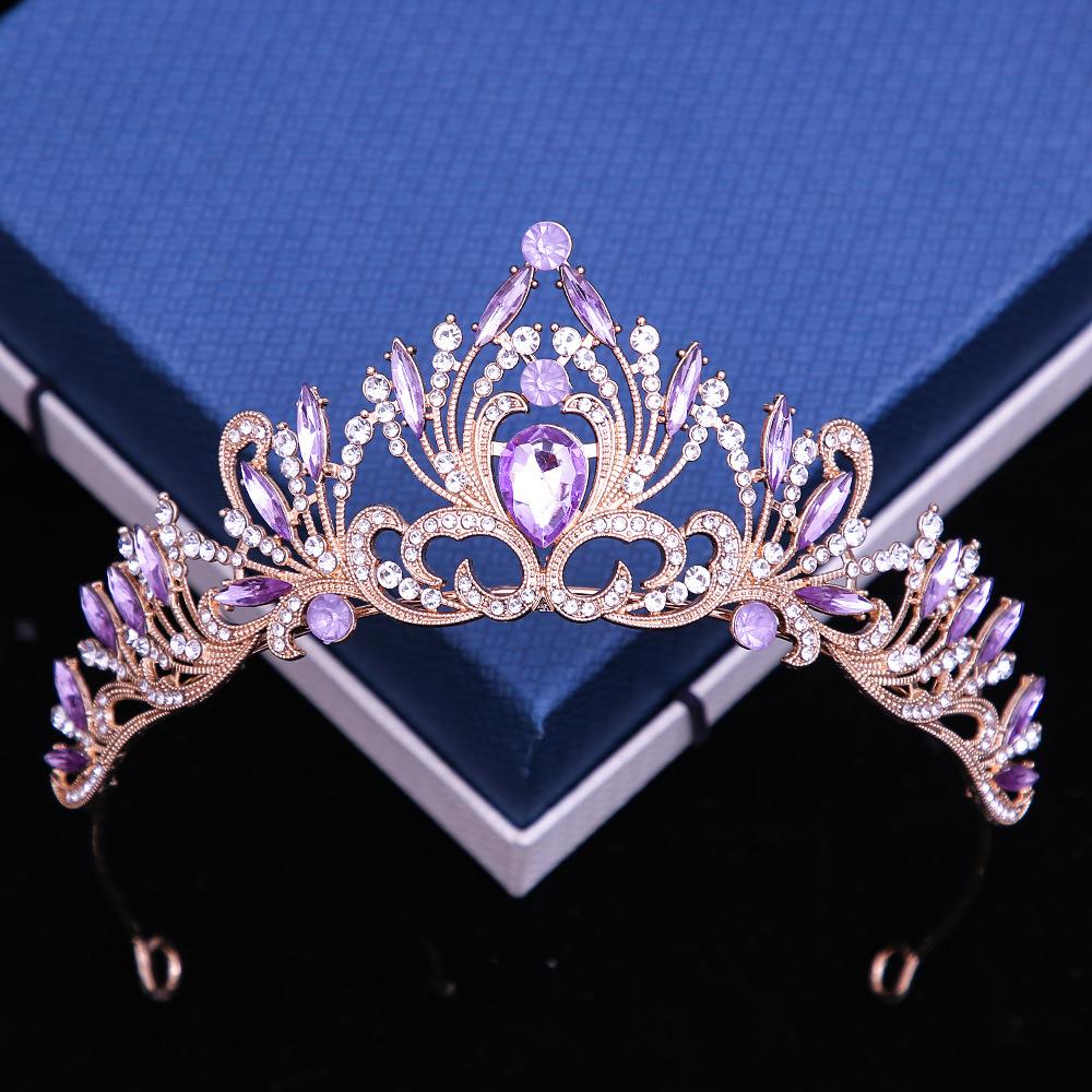 DIEZI 6 Colors Elegant Korean Girls Crystal Tiara Crown For Women Party Wedding Princess Rhinestone Bridal Crown Hair Jewelry