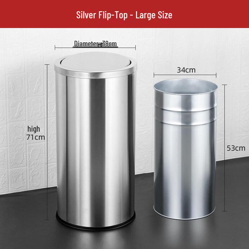 

Hotel Lobby Round Flip-Top Trash Can