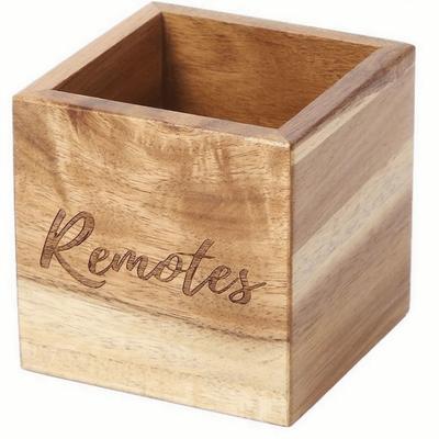 Acacia Wood Remote Container Natural Wood Color Desk Container Remote Control Holder  Table Use
