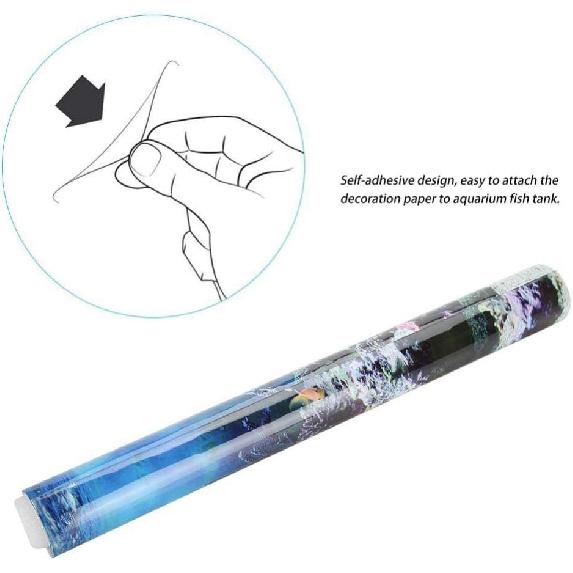 FILFEEL Aquarium Background Fish Decorations Pictures PVC Adhesive Poster Underwater Coral Backdrop Decoration Paper Cling Decals Sticker(61 * 41cm)