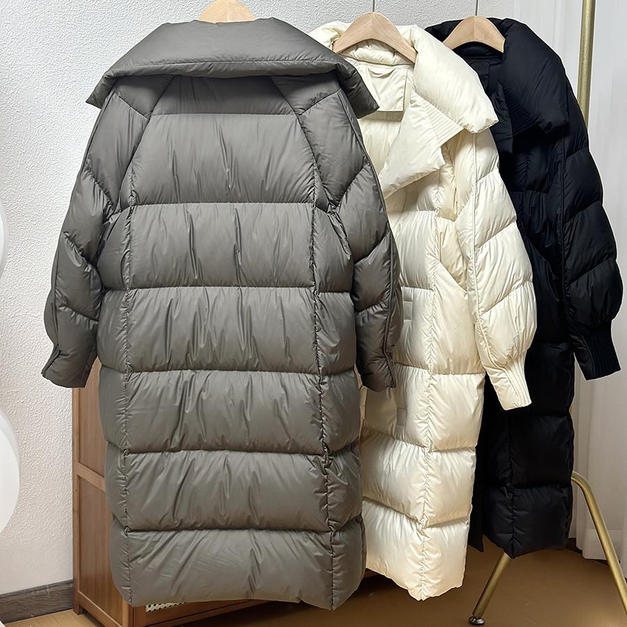 Women Down Long Jacket Autumn Winter Warm Casual Over Size Loose Outwear Soft Comfortable Fashion Coat