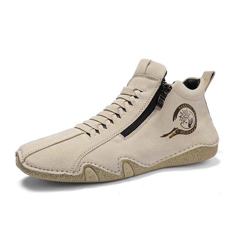 2025 new men's shoes autumn breathable mid-help Martin boots men's outdoor canvas spring and autumn high-top tooling shoes