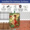 2D Flat, 1pc Strawberry Fairy aluminum Wall Art Sign - 8x12 Inch Garden & Patio Decor with Red Strawberries, Butterfly Wings & Green Foliage
