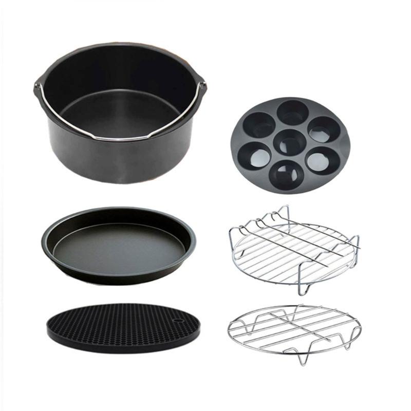 6pcs/set Practical Cookware Set Round Cake Pans & Baking Tray for Home Kitchen