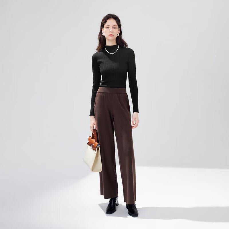 Women's Semi-High Neck Slim-Fit Knit Top