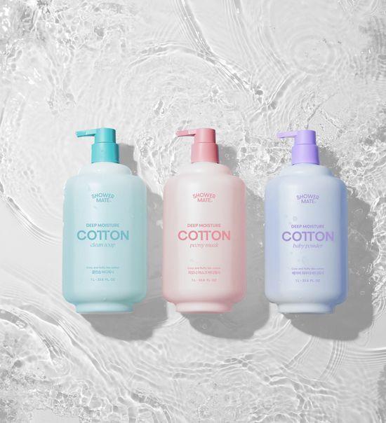 Shower Mate Deep Moisture Cotton Body Wash 1L (Choose 1 of 3 Types)