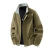 Men's Retro Stand Up Collar Jacket Autumn Long Sleeve Windproof Stand Collar Zip-Up Top Versatile Casual Sport Outerwear Coat
