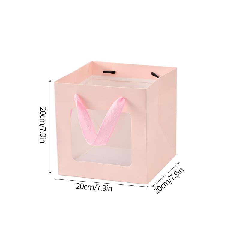 Portable Gift Bag Cookie Box with Window Shopping Bag Scarf Gift Box Birthday Gift Bags Packaging Bag Cake Boxes Wedding Decor