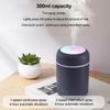 300ml zvlhčovač vzduchu USB malý přenosný barevný ambientní osvětlení s nepřetržitým/přerušovaným ztlumením mlhy