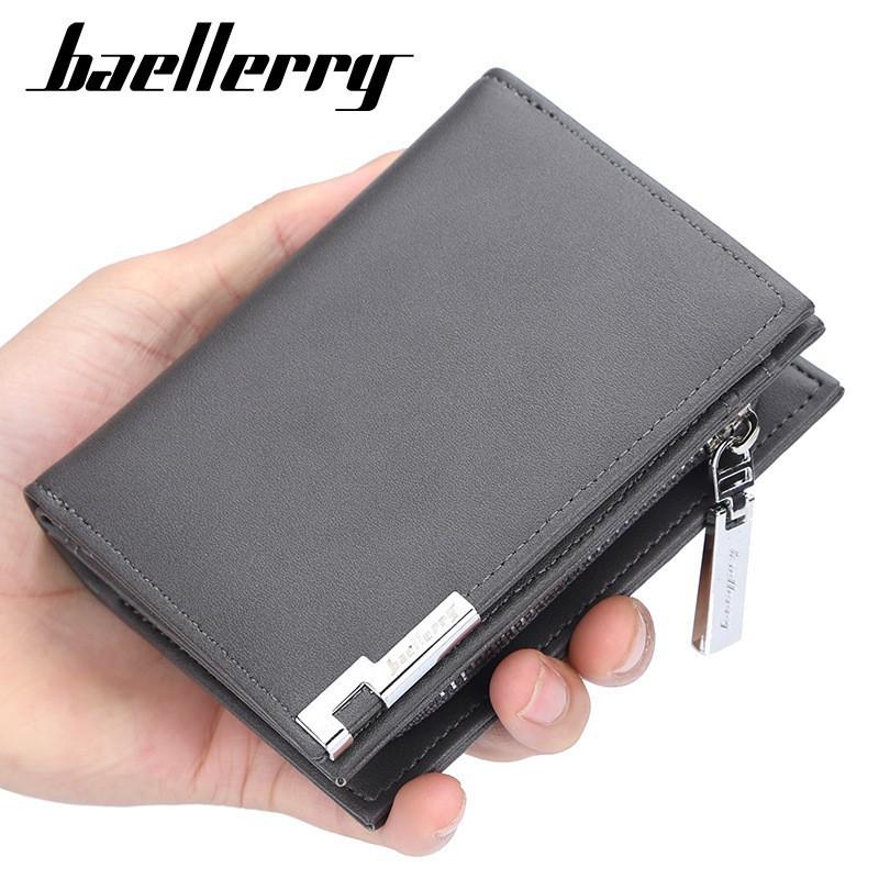 New Men s Short Wallet European American Business Multi Slot Zipper Fashionable Ticket Holder 12X10X4