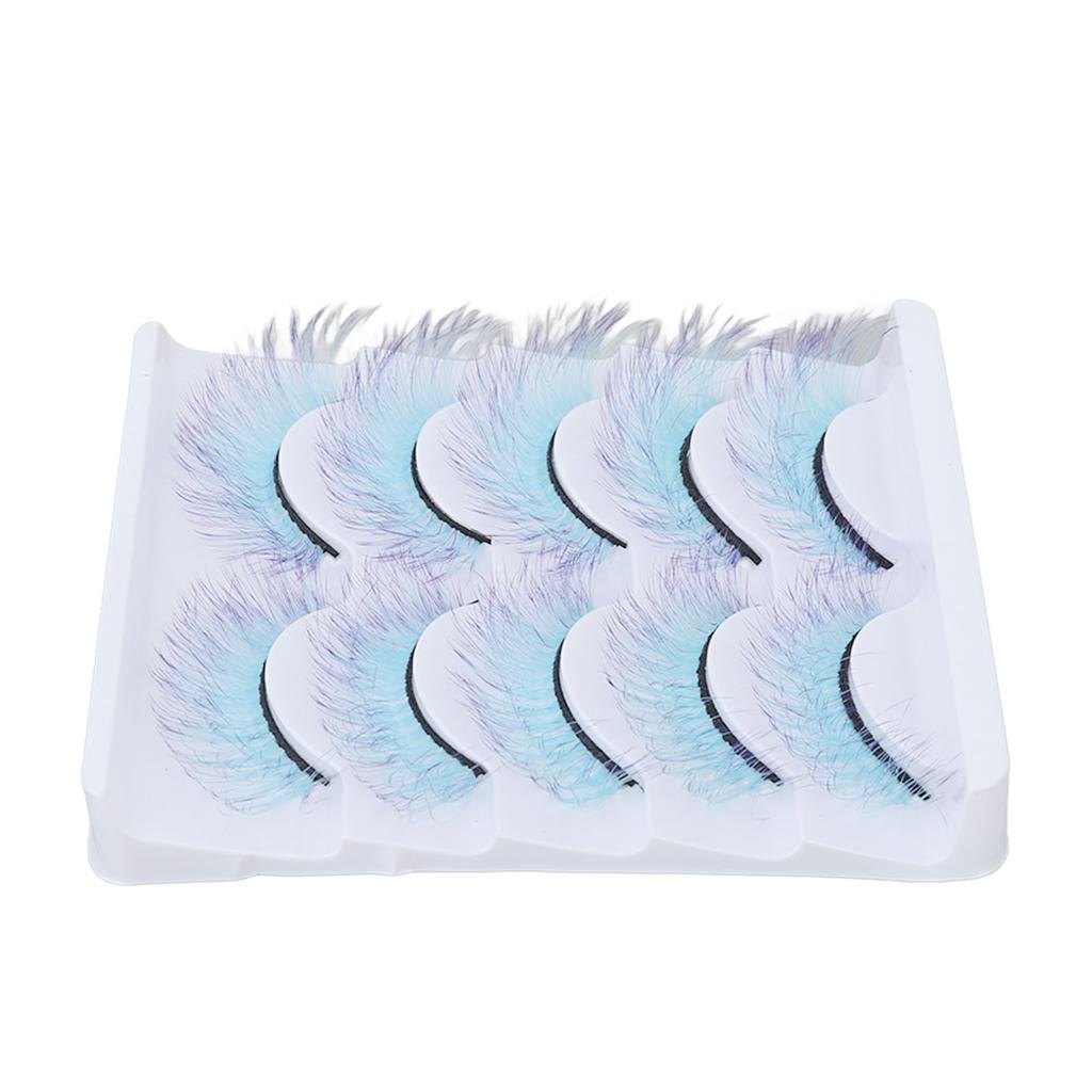 5pcs Colorful Eyelashes Dramatic Gradient Color False Eyelashes   3D  Ing Fake Eyelashes