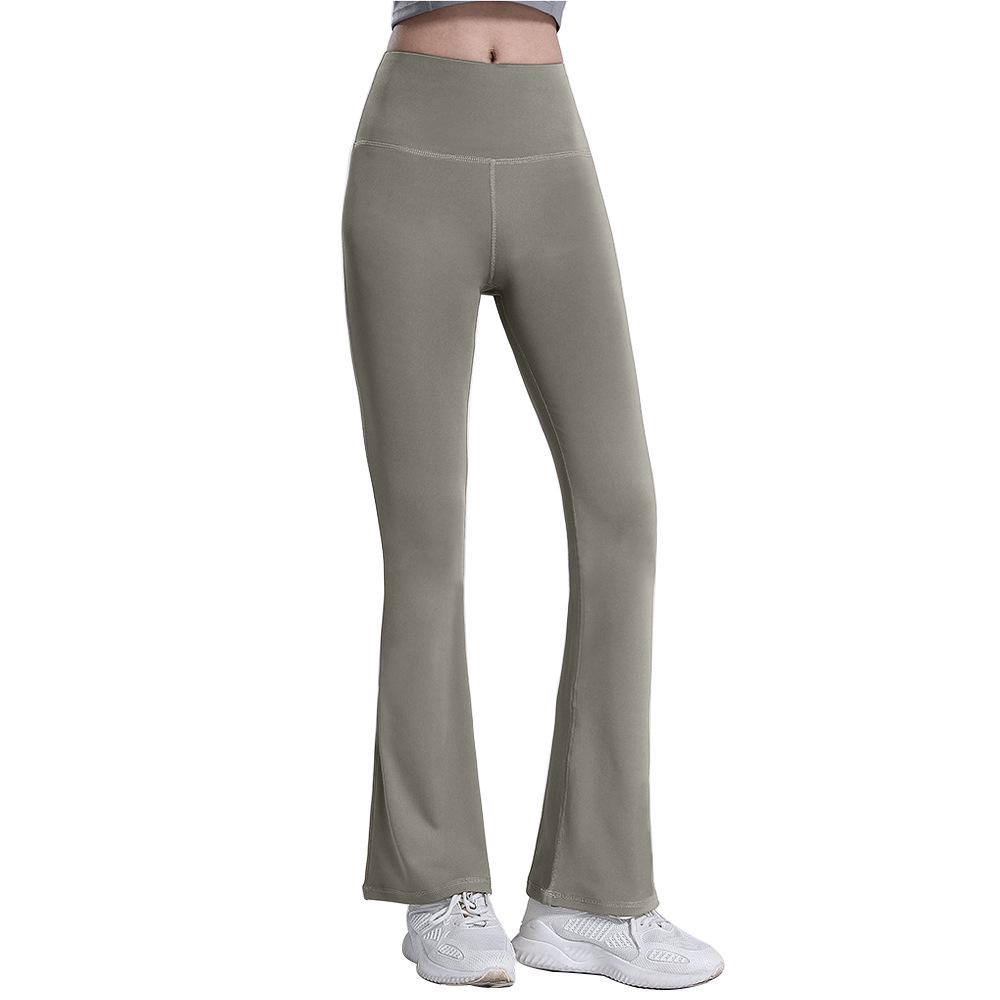 Lulu Women's Nude Feel Flare Yoga Pants – High Waist, Quick-Dry, Hip-Lifting, Slimming, Wide Leg Fitness Tights.