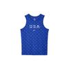 Nike Usa Club Bawełniany Tank Top Męski z Okrągłym Dekoltem z Nadrukiem Logo Niebieski Królewski FN0879-417