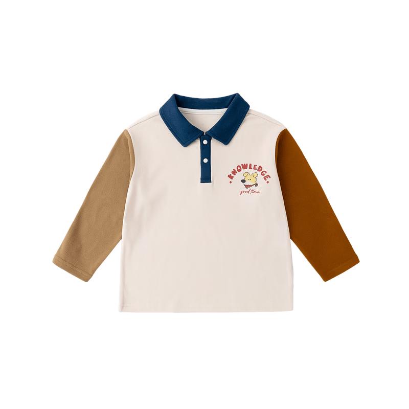 Dudu Family Anti-Static Kids Long Sleeve Polo T-Shirt 130