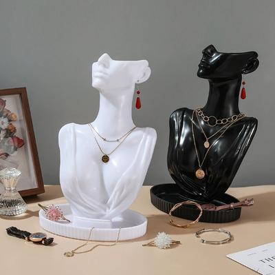 Portrait Neck Necklace Window Display Rack Jewelry Earrings Plastic Mannequin Display Rack Jewelry Pendant Necklace Neck Model