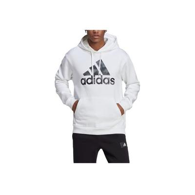 adidas Essentials Camo Print Hoodie With Letter Logo Casual Loose Fit Men Hoodie White HL6932