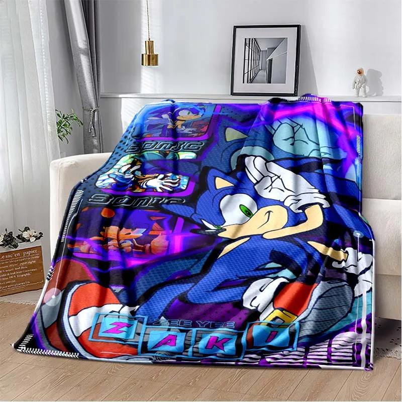 2026 New S-Sonic H-Hedgehog Flannel Blanket for Winter Warmth, Soft Sofa Cover, Bedding, Draped Blanket, Boys and Girls Gifts