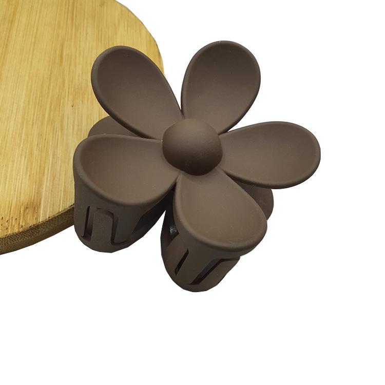 Matte Flower Hair Claw: Five-Petal Clip for Updo & Ponytail