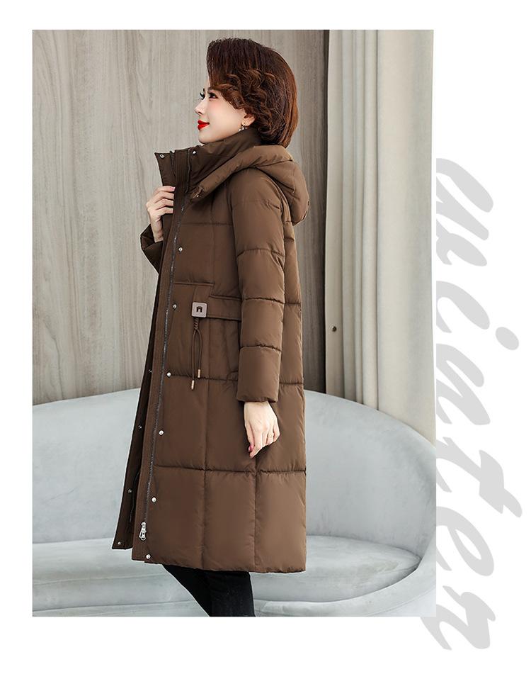 Podzimní a zimní dámské bundy pro ženy středního a staršího věku, dámské bundy slim střihu střední délky, zateplené, větruodolné