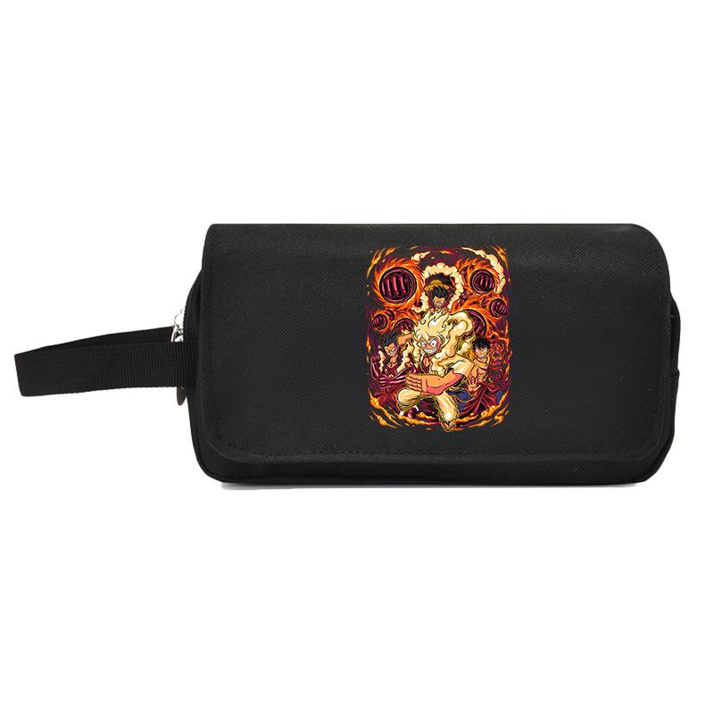 One Piece Luffy & Zoro Double-Layer Pencil Case – Large Capacity Anime Stationery Bag Large Capacity