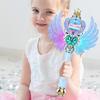 Rotující LED sněhová vločka hůlka pro děti Rozsvěcující kouzelná princezna hračka Perfektní pro průvody a fantazijní hraní s dárkovou krabičkou Růžová