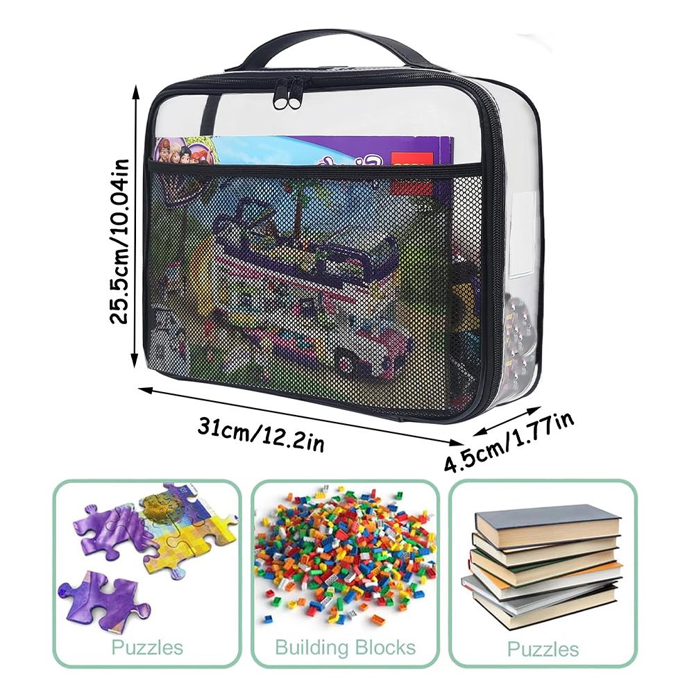 New Large-capacity Mesh Bag with Handle Travel Makeup Bag Zipper Bag Portable Portable Bag Casual Portable Toy Packaging Bag