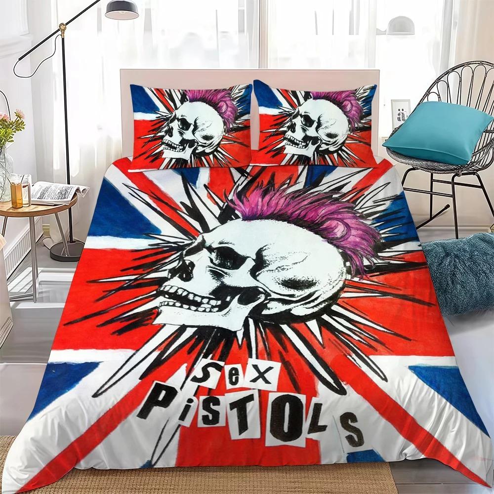 S-sex P-pistols R-rocks B-band Bedding Set Duvet Cover Pillowcases, for Kids Adult Bedroom Decor Twin Full Queen King Size Gift