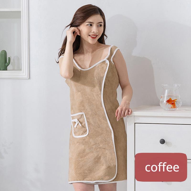 Extra-size Can Wear Bath Towels for Adult Women Absorbent Soft and Comfortable Bathrobe Towel Pure Color