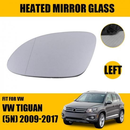 

Driver Left Side Mirror For Glass 2009-2017 VW Heated Tiguan w/Backing Plate