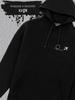 Oversized Black Hoodie with Airplane Airplane Print Unisex