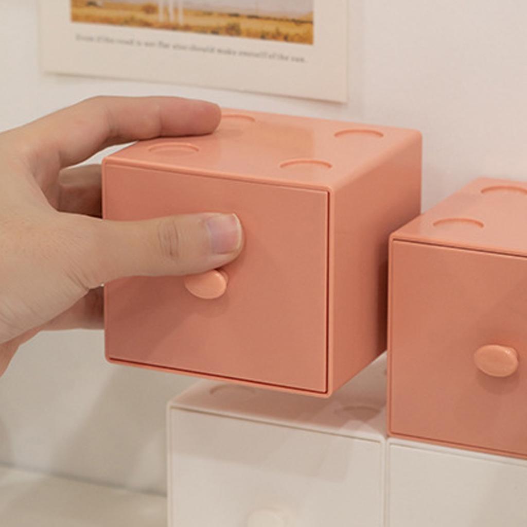 Desktop Storage Box PS    able Desk   Building Block with Drawer for Home Dorm School   Supply Accessory