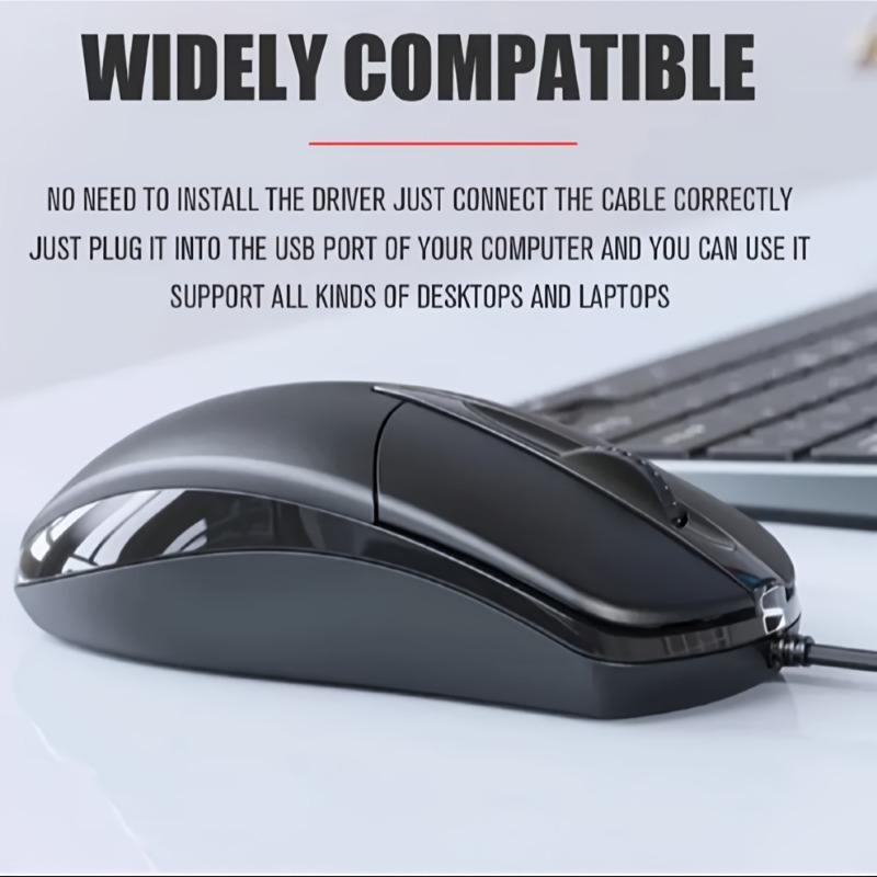 USB Optical Wired Mouse Laptop Home Office Mouse Anti Slip Roller 3D 1200DPI Game Mouse Computer Additions for PC Notebook Desktop General Mouse