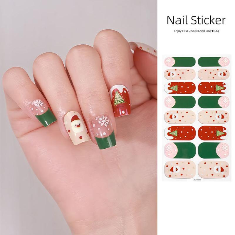 Christmas Series Full Cover Nail Stickers Snowflake Nail Decal Women Self Adhesive Manicure Designer Nail Art Sticker Decoration