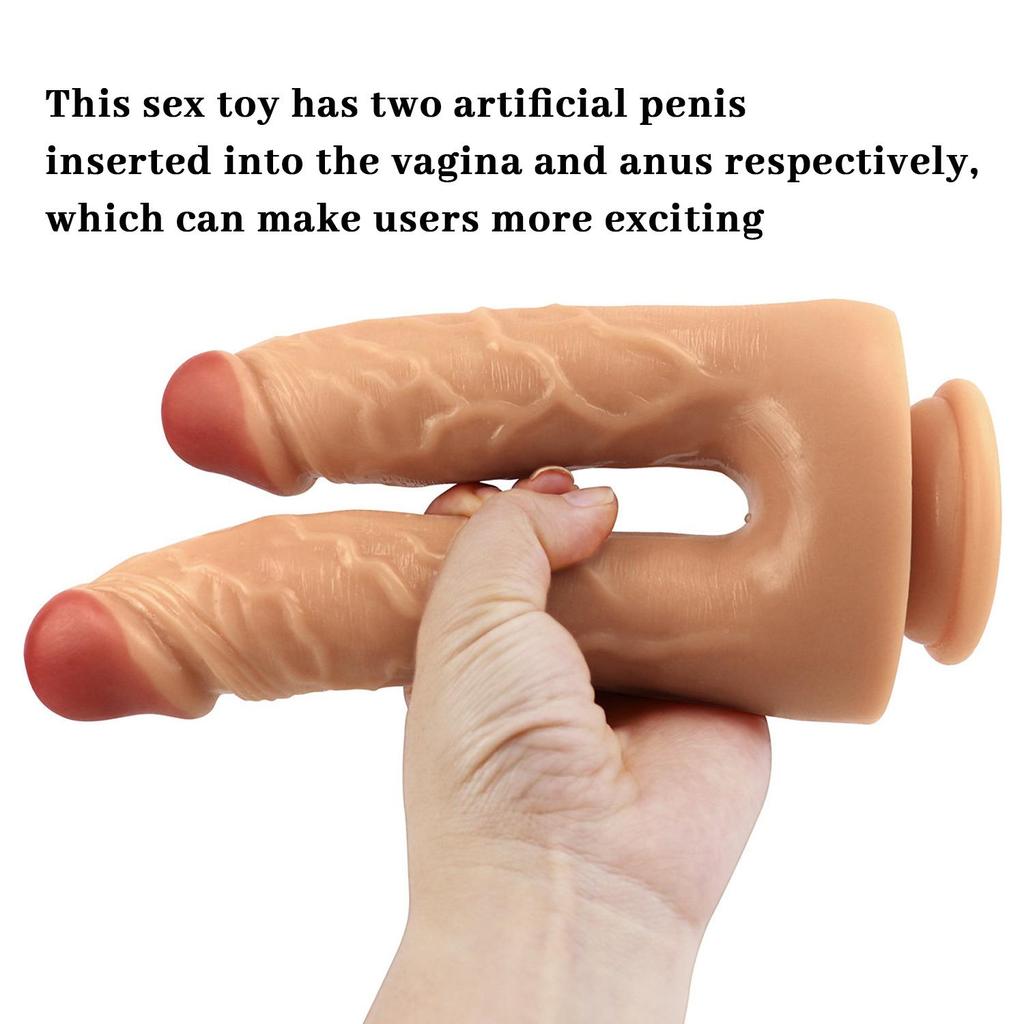 RUNYU Double Dildos Penetration Vagina and Anus Double Headed Penis Sex Toys for Women Masturbation