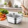 Square Stainless Steel Mixing Bowl Induction Compatible for Countertop Use