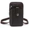 Genuine Leather Crossbody Phone Bag for Men & Women, Compact Shoulder Pouch with Zipper, Card Slots & Snap Pocket, Everyday Travel Wallet