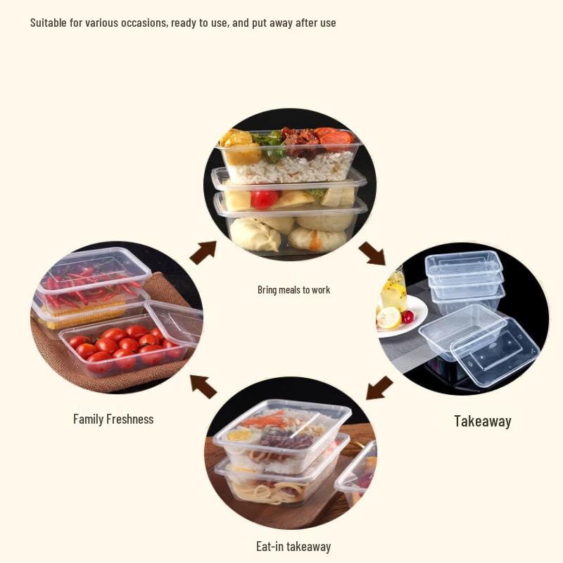 Disposable 750ml Rectangular Food Container