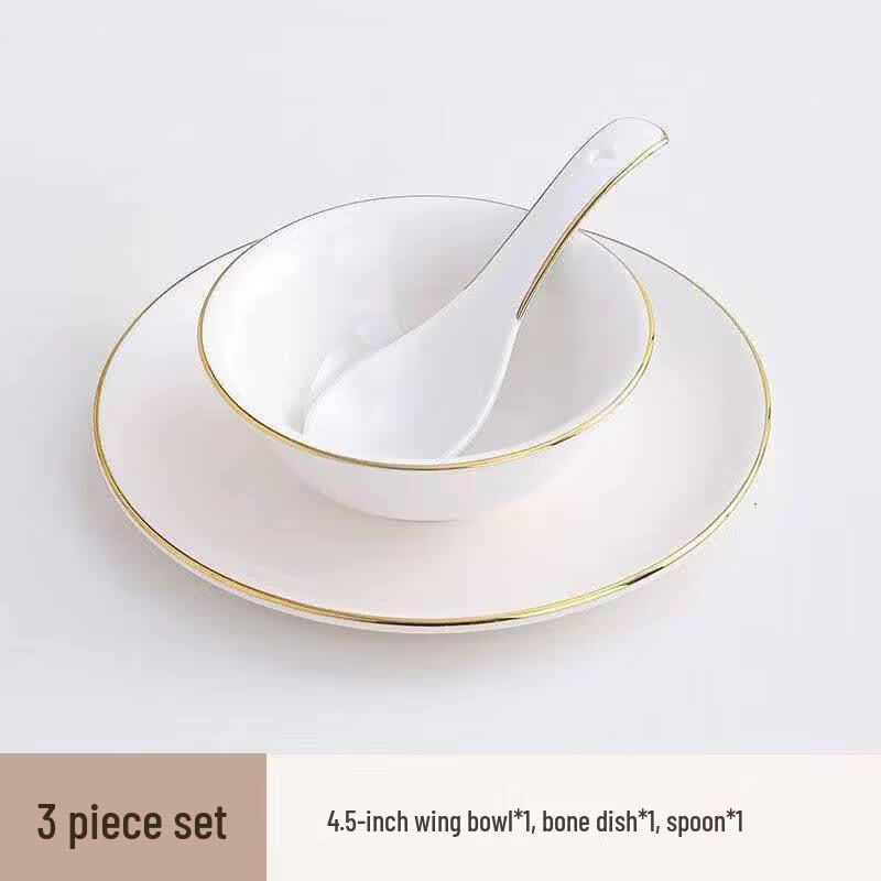 Elegant Gold Rim Hotel Tableware Set