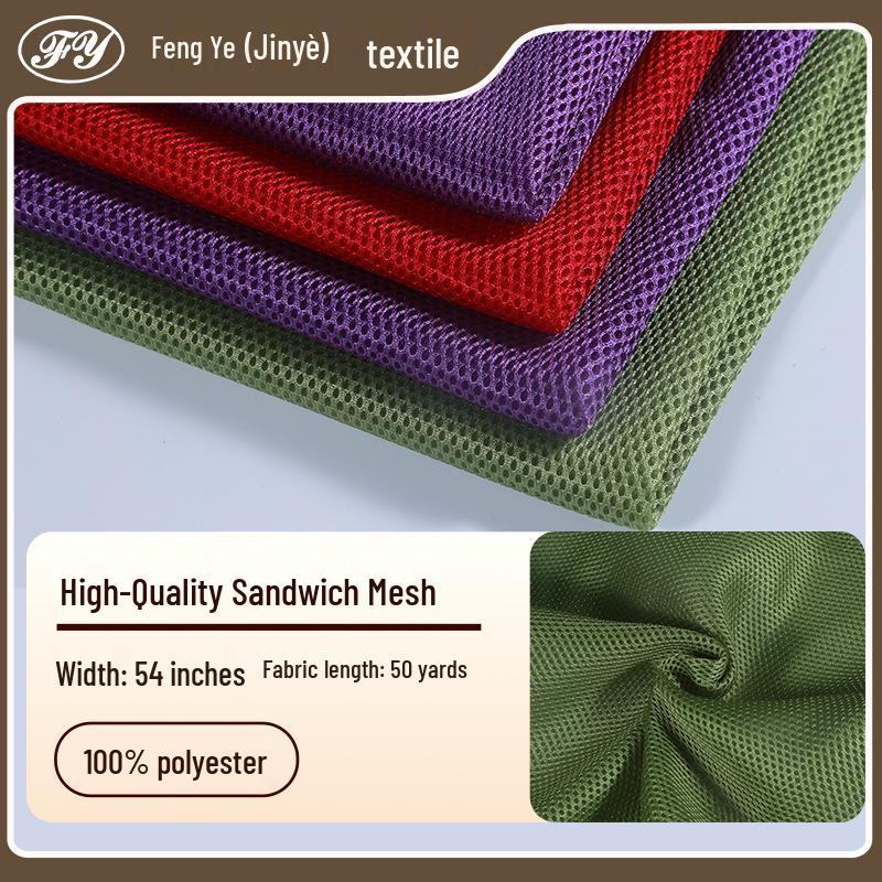 3D Sandwich Polyester Mesh Fabric - 200 Colors for Luggage, Handbags, Cushions, Sports Gear, Shoes, and Hats