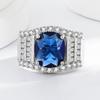 Domineering Micro-set Diamond Men's Ring Imitation Natural Sapphire Ring Men's Ring Strength Silver Jewelry