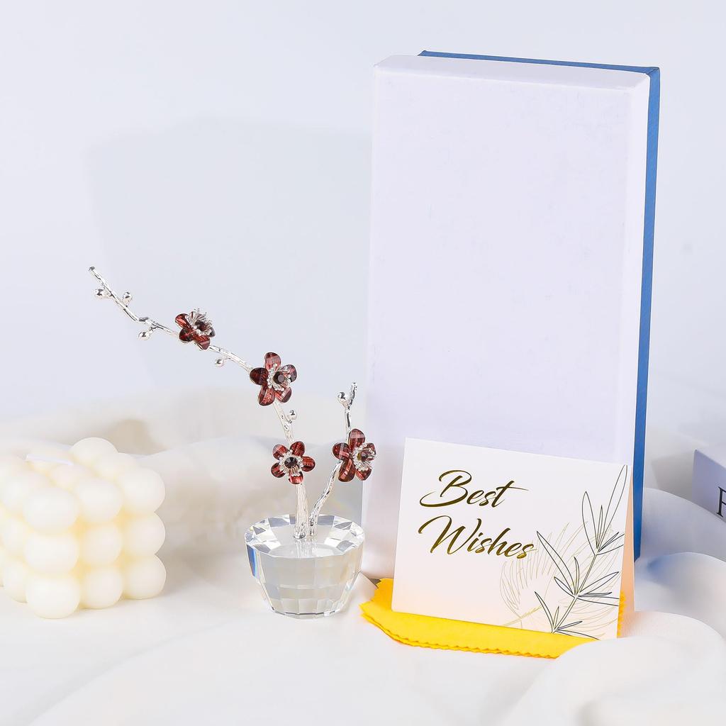 Kertari Geburtstagsgeschenk für Frauen, beliebte K9-Kristallblume, künstliche Blumenornament, Inneneinrichtungstag, 60. Geburtstagsfeier, Hochzeitstag