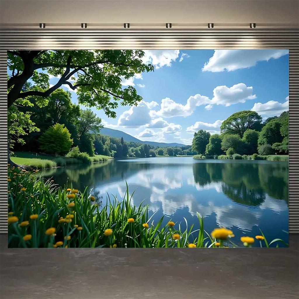 Nature Green Misty Forest Tree Tapestry Large Landscape Tree Of Life 3D Print Jungle Scenery Tapestries Wall Hanging For Bedroom