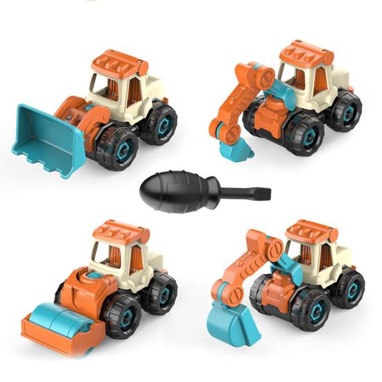 

4 шт./набор Игрушка Инженерная машина с отверткой Реалистичная Образовательная Съемная Сборная Строительный Грузовик Набор для Детей оранжевый