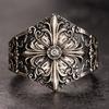 Thai Silver Iris Ring Baroque Engraved Jewelry Single Personality Trendy Man Opening Adjustment Tail Ring
