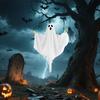 Hanging Ghost Decoration Halloween Outdoor Flying White Cloth Ghost with Bendable Skeleton Hands for Front Porch Yard Tree Decor