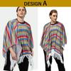 NOELAMOUR Men's Rainbow Mexican Folk Poncho Costume Set (Design B)