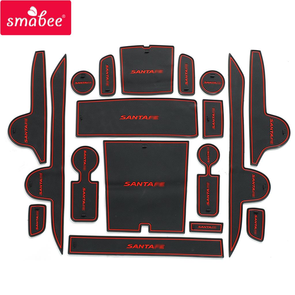 Smabee Anti-Slip Gate Slot Mat for Hyundai SantaFe 2024 2024 Non-Slip Door Groove Pad Cup Holder Interior Accessories Coaster