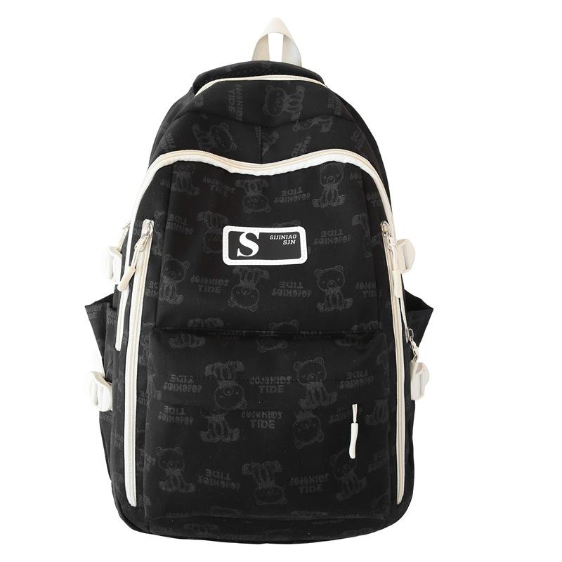 Student Schoolbag Female Junior High School Large Capacity Backpack Bear Schoolbag