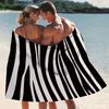 Black White Print Zebra Anime Towel Quick Drying Beach Towels Are Suitable For Swimming Pools Camping Yoga And The Gym