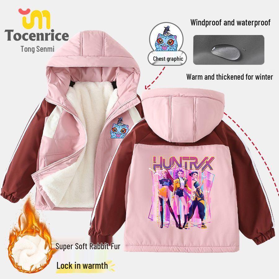 KPop Demon Hunters Witch Girl Thick Jacket - Autumn/Winter Outerwear for Kids & Teens
